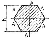 Hexagon regulat Wt 089, h It 0, 5h A 8.