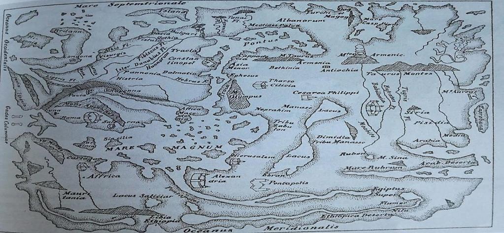 Εικόνα 31 Ο Αγγλοσαξονικός χάρτης του 10 ου αιώνα [5] 5.3 Ναυτικοί χάρτες Ένα νέο είδος ναυτικών χαρτών κάνει την εμφάνιση του τους αιώνες 1 0ο και 11 ο.