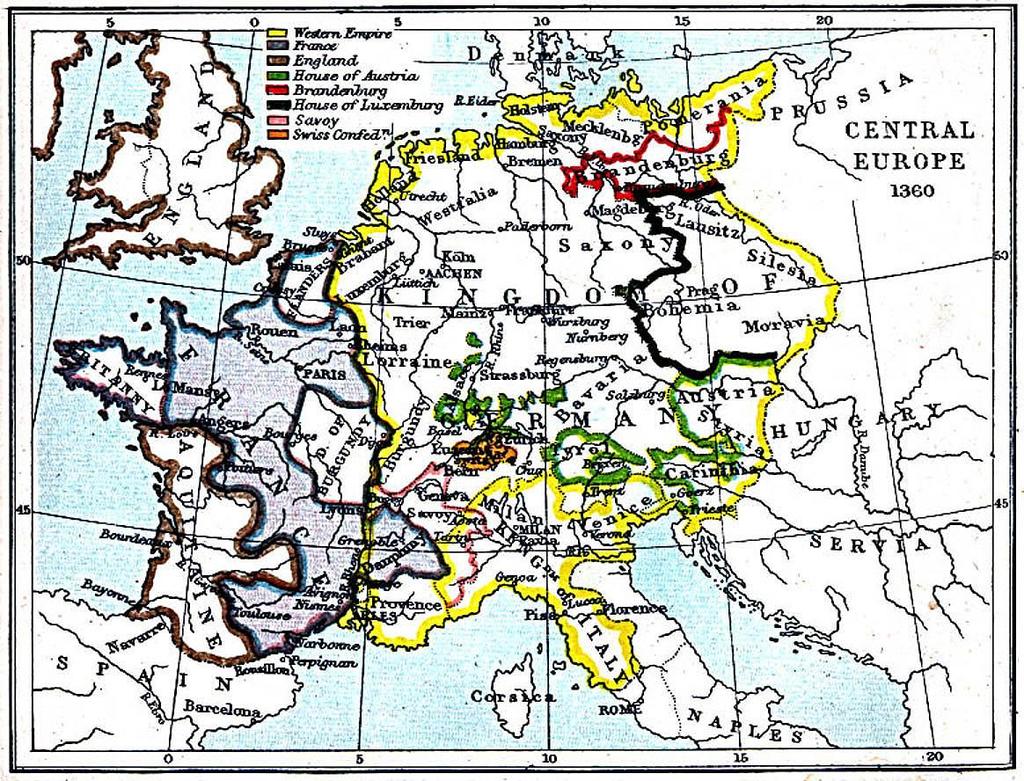 Εικόνα 49 Η κεντρική Ευρώπη το 1180 μ.χ.