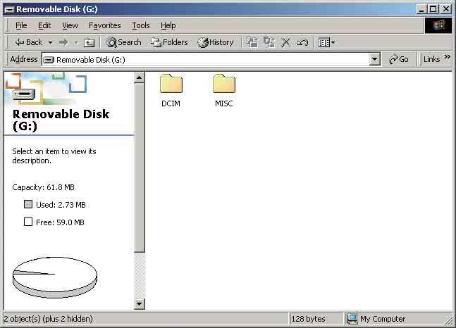 1 Κάντε διπλό κλικ στο [My Computer] t [Removable Disk] t [DCIM]. 1 2 Αν το εικονίδιο "Removable Disk" δεν εμφανιστεί, βλ. σελίδα 129.