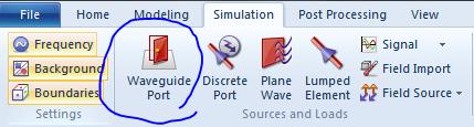 באמצעות הצלמית port Waveguide )נמצאת בלשונית הסימולציה(: בחלון שיופיע לחצו.