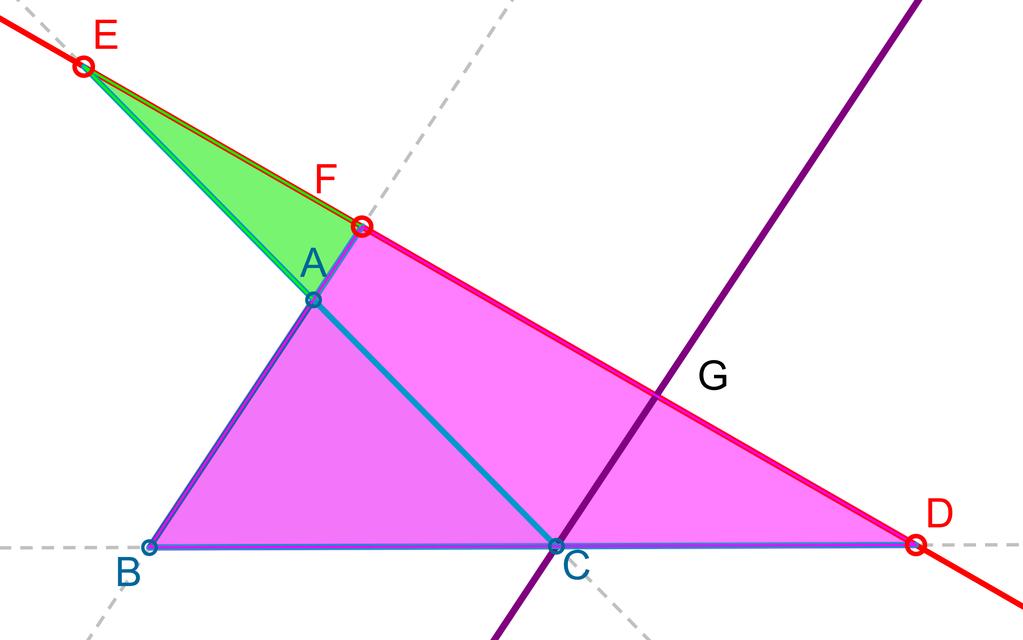 TEOREMA LUI MENELAUS IN PLAN SI SPATIU 2 Proof. Fie CG AB, G ED. Se aplica teorema fundamentala a asemanarii pentru: BF D, CG BF DB = F B ; EC AEF, GC AF = GC DC GC EA F A.