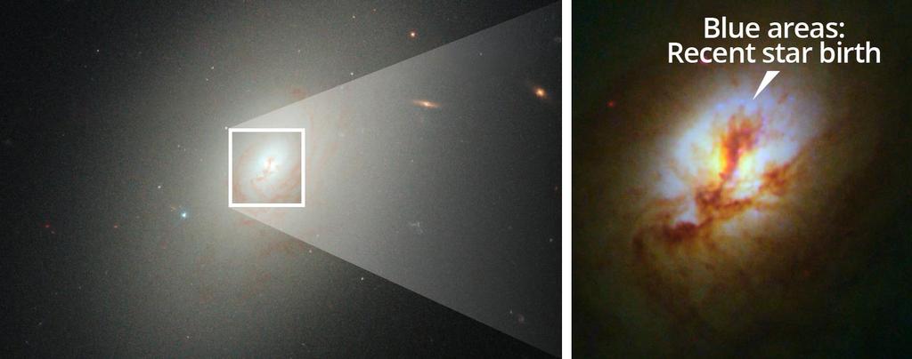 Σκόνη και αέριο σε ελλειπτικούς γαλαξίες Ο NGC 4150 στην υπεριώδη ακτινοβολία με την ευρεία κάμερα Wide Field 3 (WFC3), αποκαλύπτει ρεύματα σκόνης και αερίου και μπλε αστέρια που έχουν ηλικία κάτω