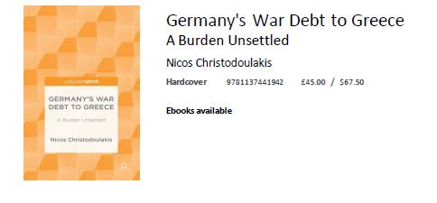 ΑΠΡΙΛΙΟΣ 2014 With tensions rising over Greece's current debt crisis, this study chronicles the Occupation Loan that was forcibly obtained by the Third Reich from Greece in 1942-44.