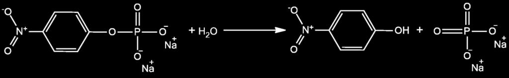 преноса фосфатне групе са p-нитрофенилфосфата на 2-амино-2-метил-1-пропанол (AMP), при чему настаје p-нитрофенол, једињење жуте боје (Схема 4.12.). Повећање концентрације p-нитрофенола прати се мерењем апсорбанце на 405 nm.