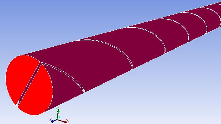 W P Dimensions of typical twisted tape Three-dimensional solid model of fluid flowing between tube and the tapes Path lines of the flow in a tube