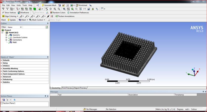 cooled forced cooling air through the fan drive air speeds (m / s 11) and in a temperature atmosphere C) 27 ( and put the heat generated in the processor area and with the same conditions we worked