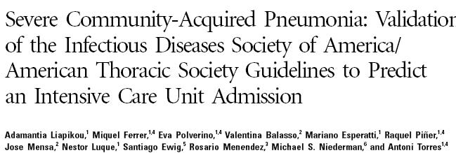 IDSA/ATS guidelines criteria for