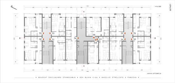 је понудио велики број различитих фунцкионалних станова величине 20-50 m2. Објекат је искључиво стамбени и нема додатних заједничких садржаја. Слика 3.