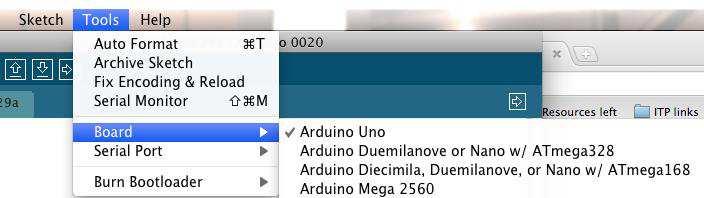 26 2.5 pav. Arduino modulio tipo pasirinkimas 2.1.3. Programos įkrovimas Jis vykdomas po to kai Arduino programinė aplinka sujungiama su aparatine dalimi.