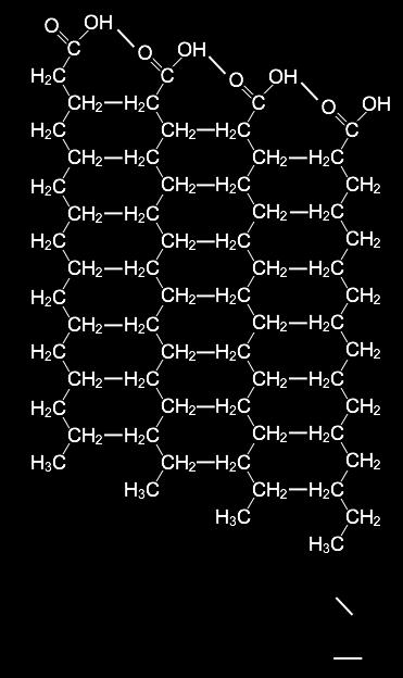 Os ácidos graxos Tema 3 Os ácidos graxos saturados pódense empaquetar estreitamente entre eles porque entre os átomos das cadeas contigüas establécense enlaces de Van der Waals.