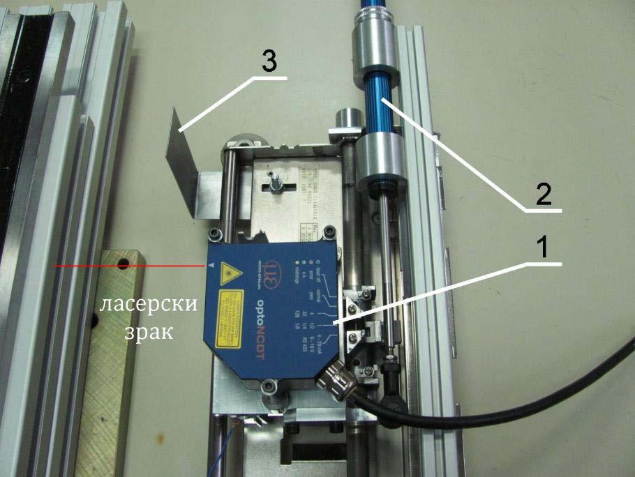 ласер Micro Epsilon OPTO NCDT 1700-100 [75], означен као позиција 1 на слици 6.18.