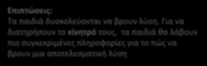 Πρέπει να συνεργαστούν για να βρουν λύση. Τα παιδιά εξερευνούν ελεύθερα νέες ιδέες.