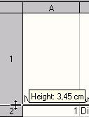 29.attēls: Teksta novietojuma norādīšana Rindu augstuma un kolonnu platuma maiņa Ja nepieciešams mainīt augstumu vienai rindai, novietojiet peli uz robežas starp rindu nosaukumiem, pieturiet