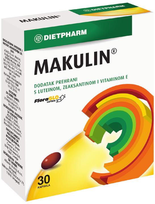 MAKULIN Makulin rekomandohet te dobësimi i të pamurit, tendosje afatgjatë e syve, ekspozim i rritur ndaj rrezeve UV, degjenerimi makular dhe katarakta.