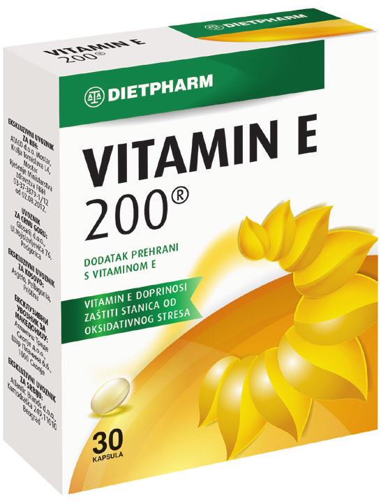 VITAMIN E 200 Vitamina E është antioksidant i fuqishëm dhe kontribuon në mbrojtjen e qelizave nga stresi oksidativ.