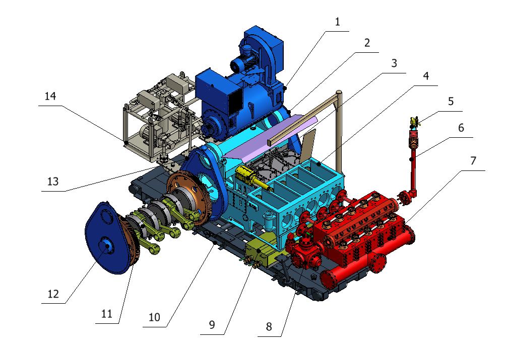 Assembly NB005.00 1 Pinion shaft assembly NB001.03.00 1 2 Right guard NB005.28.00 1 3 Crosshead component NB001.04.00 5 4 Frame assembly NB005.01.00 1 5 Spring safety valve HSV51-52-F-00-001A 1 6 Safety valve seat NB004.