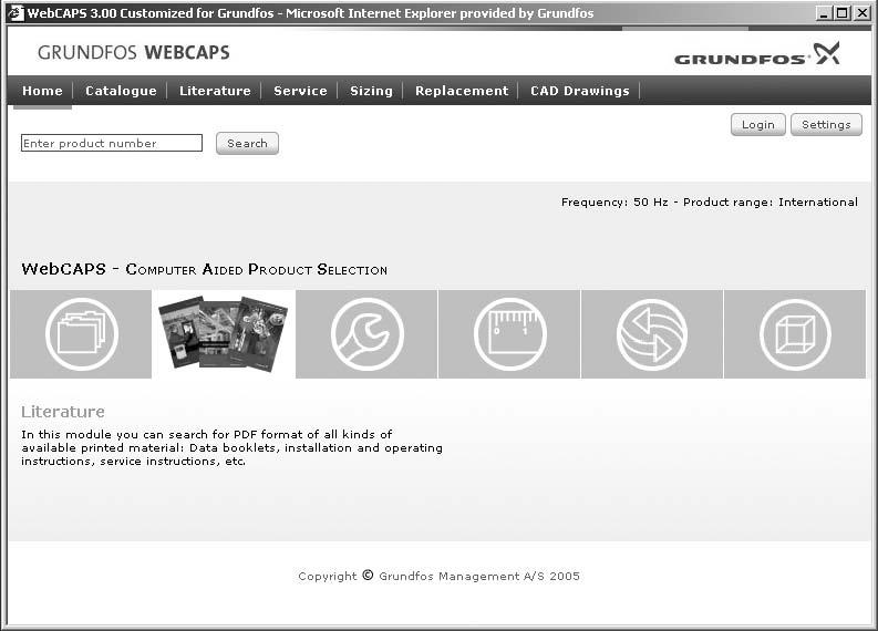 Ostala dokumentacija o proizvodima WebCAPS Win CAPS je program na bazi Web-a (Web Computer Aided Product Selection), web verzija WinCAPS-a. WebCAPS možete naći na Grundfosovoj početnoj stranici, www.