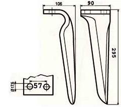 ΣΒ-0 Breviglieri Λάμα:50X12 Τρύπα:13mm ΣΒ-022 Carraro 90x14 ΚΚ:57mm Ύψος:295mm 10,00