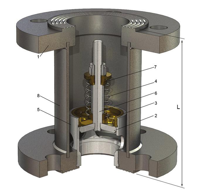 06 01 03 6/4'' 06 01 04 2'' 06 01 05 2 1/2'' 06 01 06 3'' 06 01 07 4'' 300 lb Protulomni ventil, međuprirubnički materijal: INOX, tip PLV-M