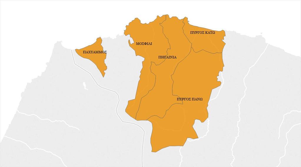 Σύμπλεγμα Ι Αριθμός Κοινοτήτων Αριθμός Προσωπικού* Πληθυσμός 5 5 1.255 Α.Α Κοινότητες Πληθυσμός 1.