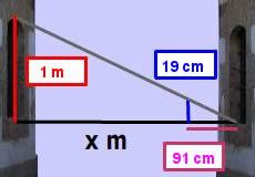 Kalkula ezazu, cm-tan, triangelu angeluzuzen baten azalera, katetoek hipotenusan duten proiekzioek 64 cm -tan eta 36 cm neurtzen dutela jakinik. 9.