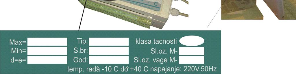 У случају уградње електронског мерног и показног уређаја у кућиште ови натписи и ознаке стављају се на предњу страну кућишта, непосредно поред показивача (слика 2.). Слика 2.