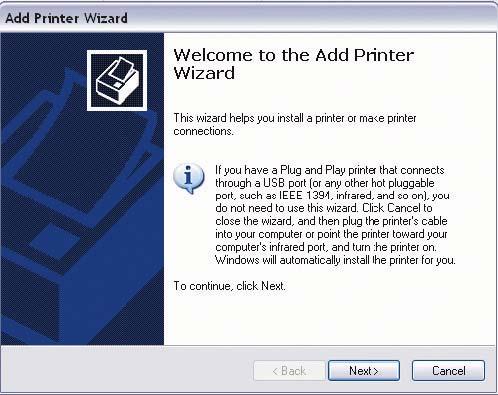 יש לסמן Connect to a printer לחץ הבא