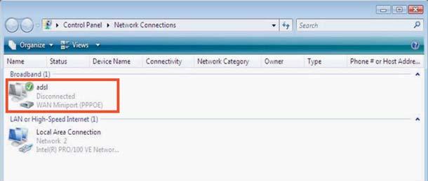 ( broadband ) לחץ קליק ימיני על העכבר על
