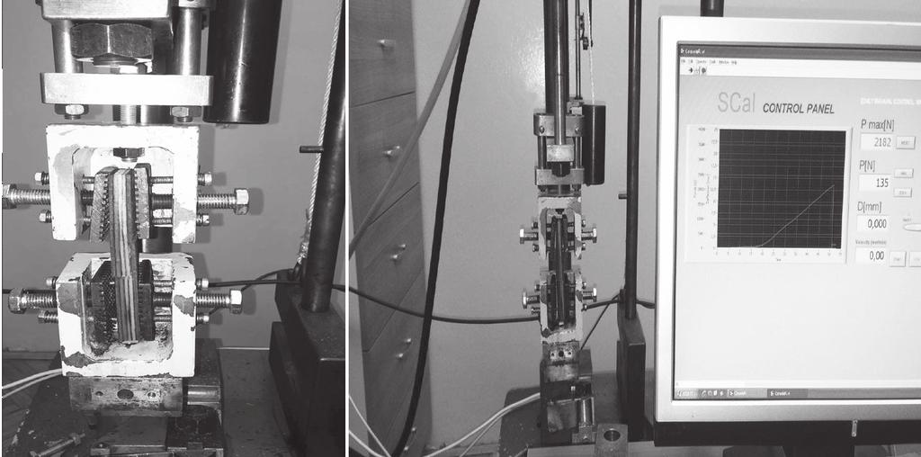 Vladislav Zdravković, Aleksandar Lovrić, Igor Džinčić, Nemanja Pantović Figure 2. Glue line shear strength testing procedure on Wood tester WT4 ments.