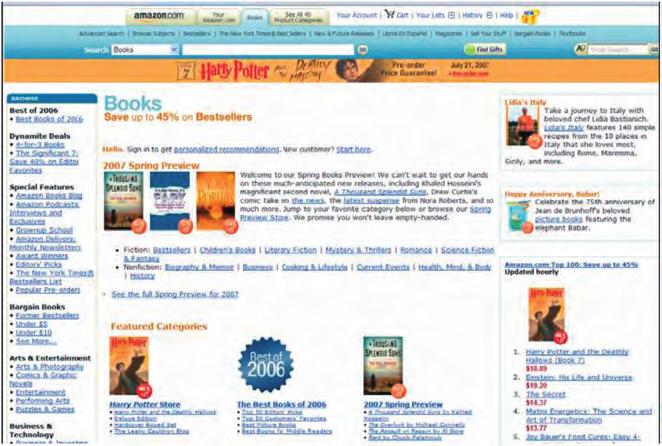Ο δικτυακός τόπος του Amazon.com βρίσκεται στην ηλεκτρονική διεύθυνση www.amazon.com. Ο δικτυακός τόπος φαίνεται στην ακόλουθη εικόνα.