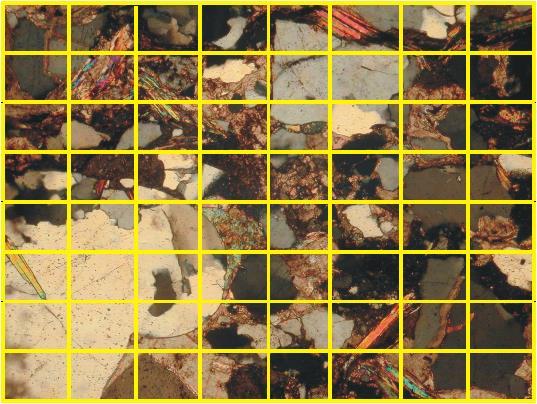 Metoda Point counting Gazzi Dickinson Anularea efectului granulometric Retea -minim 300 puncte Sunt considerate litoclaste