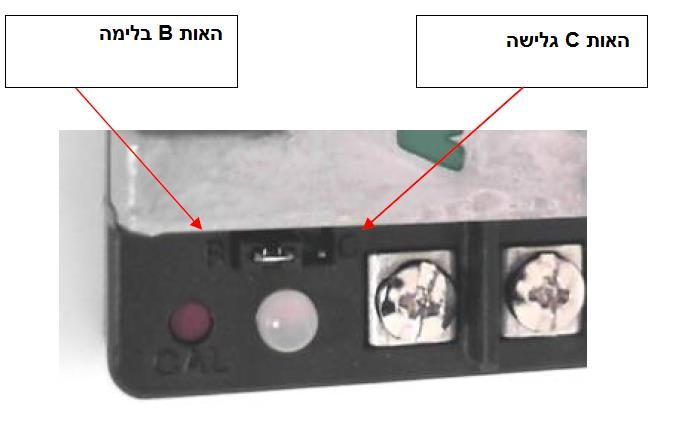 מרכז את הג'ויסטיק ושחרר את כפתור.CAL אם הכיול מוצלח ה LED יהבהב בירוק מספר פעמים.