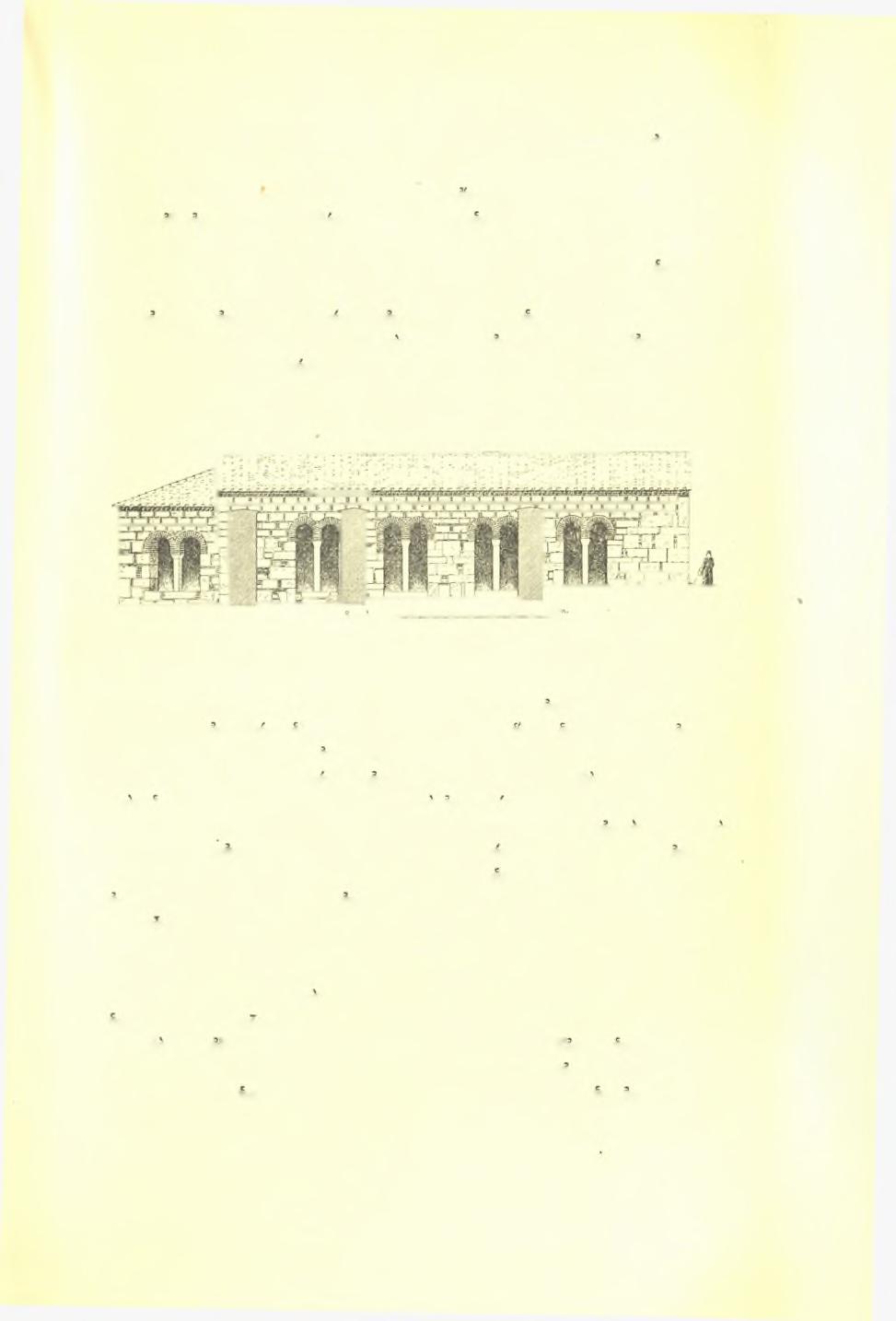 Ά. Κ. Όρλάνδου: Άναστηλωτικαί έργασίαι τής Άρχ. 'Εταιρείας κατά το 1957 151 ή δυτική δψις τοΰ κτηρίου μέ τό τρίβηλον άνοιγμά κάτω (πίν.