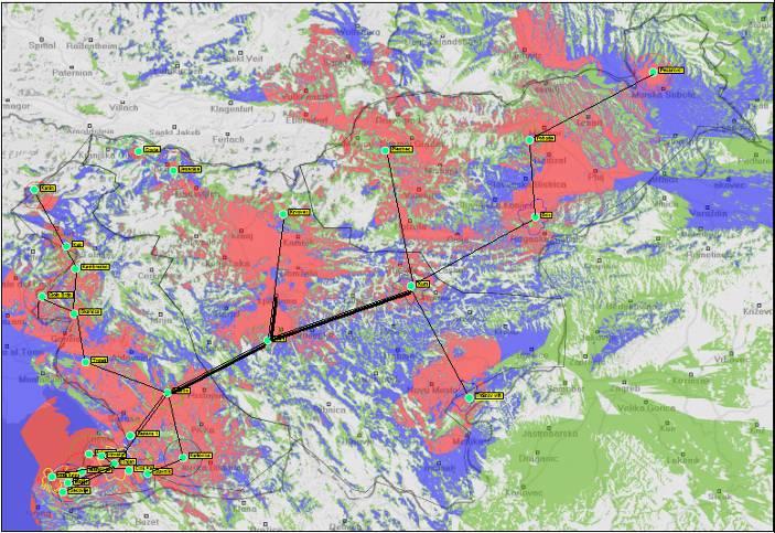 Primer simulacije razširjanja radijskih valov