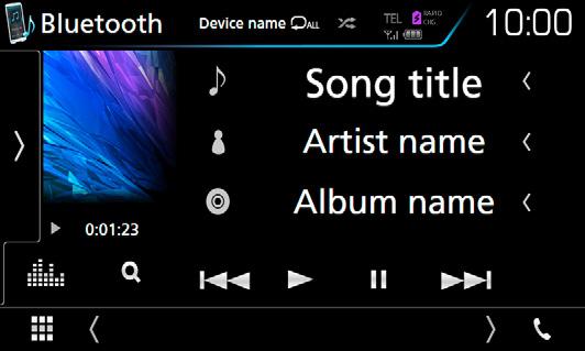Για να μεταβείτε στην πηγή Bluetooth, αγγίξτε το εικονίδιο [Bluetooth] στην οθόνη επιλογής πηγής. (Σελ.7) ÑÑΒασική λειτουργία Bluetooth 5 Οθόνη ελέγχου 4 2 4 Αγγίξτε το [SET].