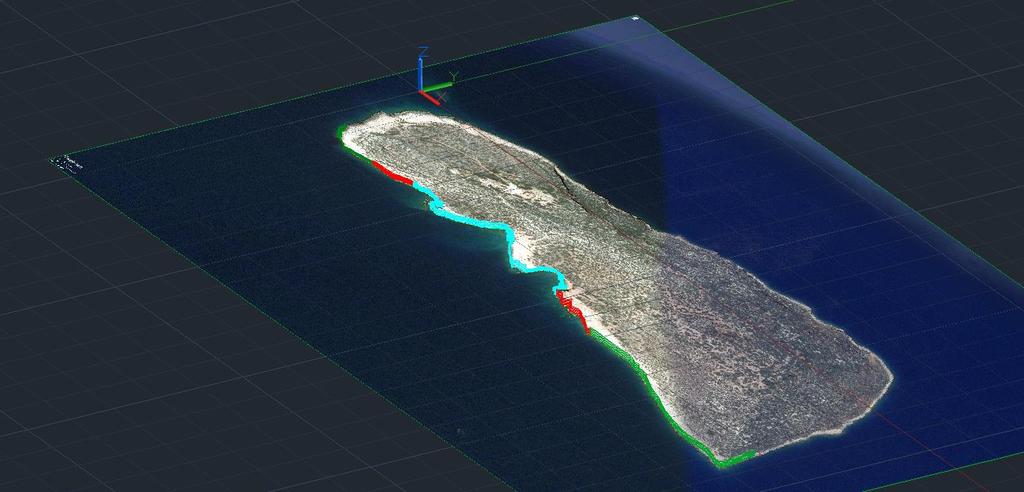 Εικόνα 8 Πηγή: Ιδία επεξεργασία στο πρόγραμμα Google Earth και Αutocad. Απεικόνιση της Νοτιοανατολικής Ακτογραμμής( PC.