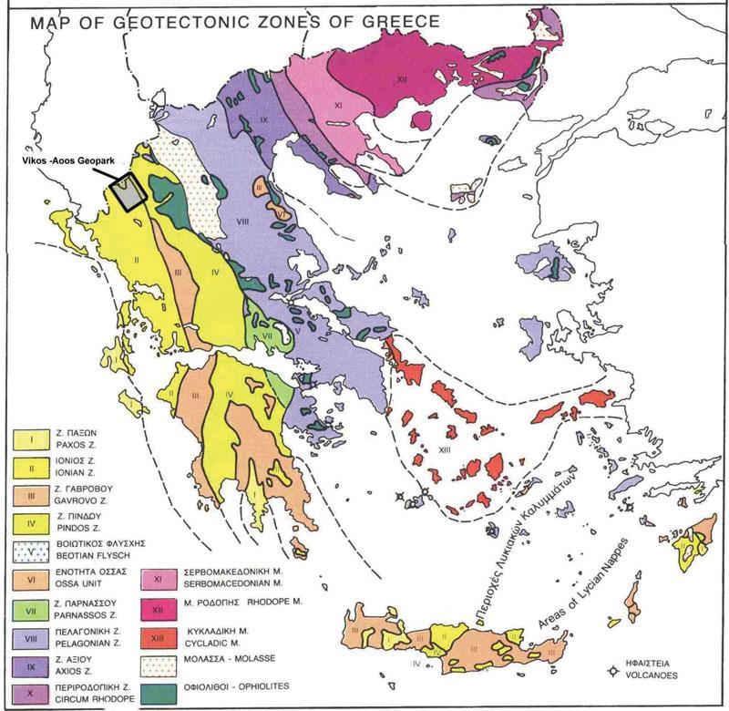 4.2 Γεωλογικά Χαρακτηριστικά Χάρτης 1 Πηγή: Ινστιτούτο Γεωλογίας και Ορυκτών Ερευνών (Ι.Γ.Μ.Ε.) Γεωλογικός χάρης της Ελλάδος 4.2.1 Πελαγονική ζώνη Η Πελαγονική ζώνη στην οποία ανήκει η Νήσος