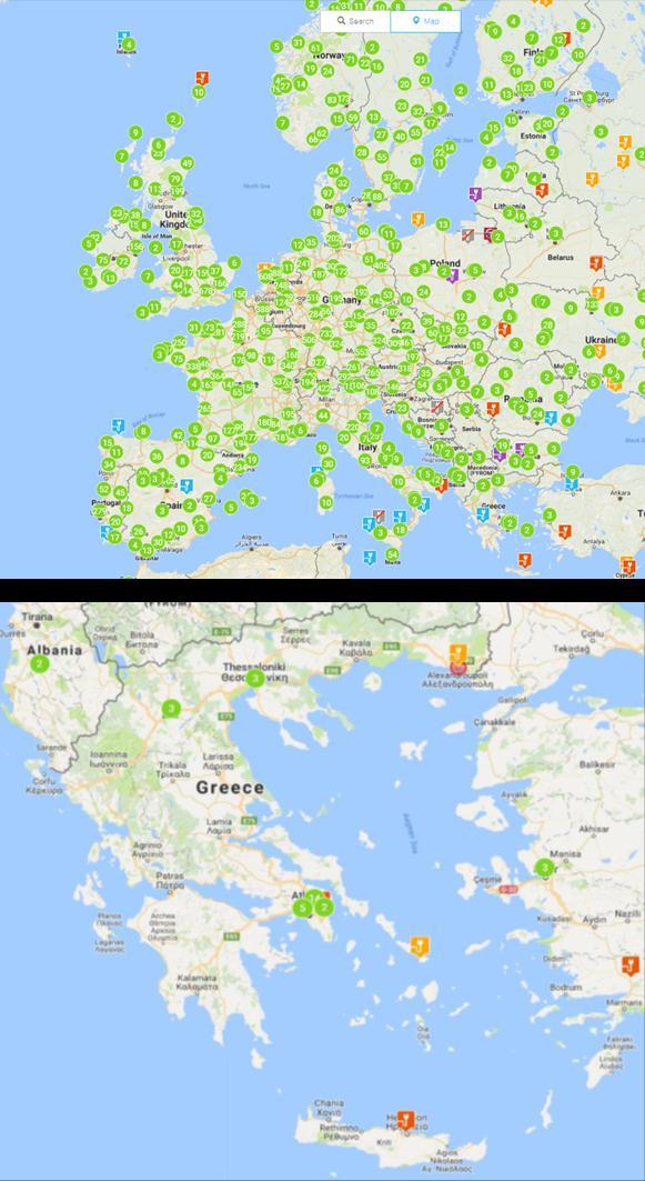 Ηλεκτροκίνηση -Ελλάδα Ταξινόμηση 163 ΗΟ το 2017 Ετήσια αύξηση 246% Μερίδιο αγοράς ΗΟ/ Συμβατικών 0,2% Καταγεγραμμένοι σταθμοί φόρτισης στην Ελλάδα <65 (πηγή