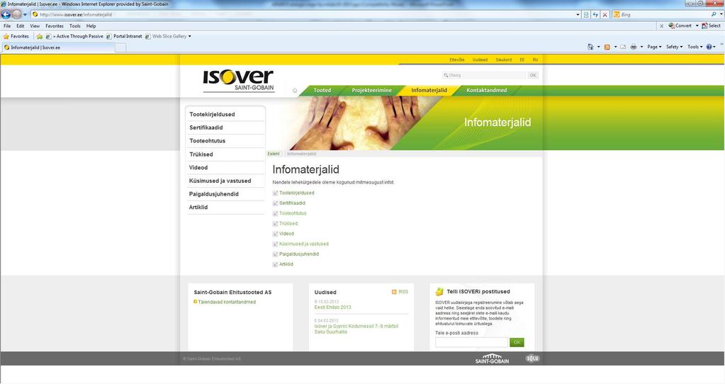 ISOVERi postitused tellimine kodulehel: www.isover.