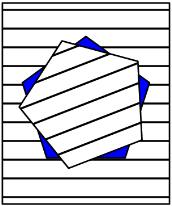 17. We cut out a regular pentagon from a parallel lined piece of paper.