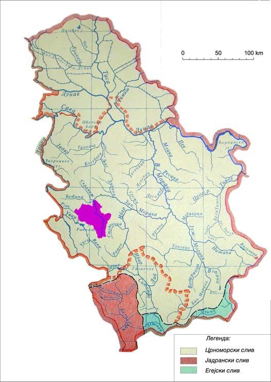 ФИЗИЧКО ГЕОГРАФСКЕ ОСОБЕНОСТИ СЛИВА 11 се уздиже све до Бријача (1 480 m) највећег узвишења Муртенице.
