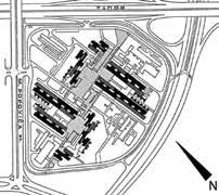 Сл.17a,b Стамбени објекти у Булевару Војводе Степе у Београду (Б.Алексић, Н.Саичић, 1973): ситуациja (лево), типскa основa (десно). Fig.