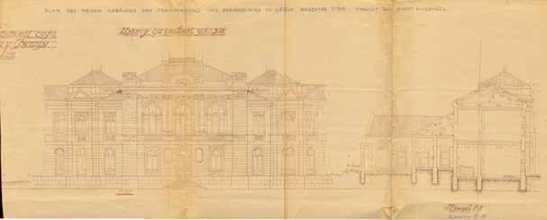 Слика 16. Изглед са главног улаза Figure 16. Layout from main entrance Слика 17. Изглед са улице и пресек Ф-Ф Figure 17.