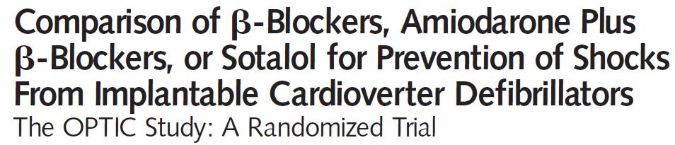 Cumulative Rate of Shock for the 3 Treatment Groups by Time Since Randomization β-blocker Sotalol Amiodarone + β-blocker