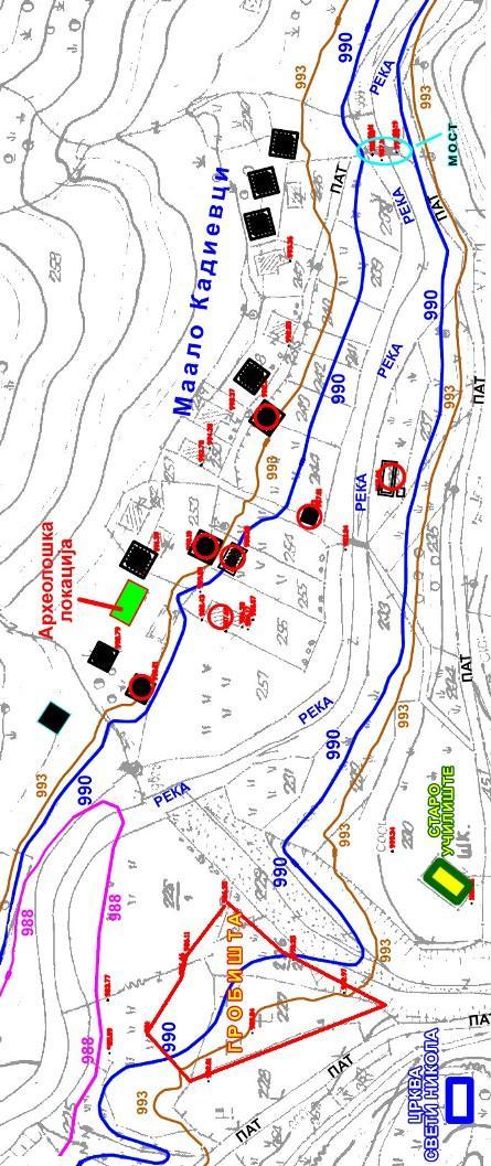 Слика 7-40 Карта на локации зафатени со проектот во Тресонче 18 18 Археолошка