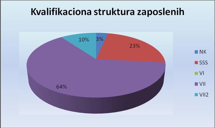 Што се тиче људских капацитета, све анкетиране институције сматрају да имају мали број запослених. Квалификациона структура је добра, јер је највећи број запослених са високим стручним образовањем.