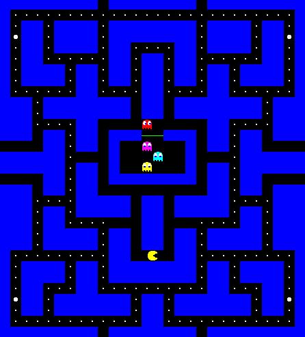 Εικόνα 37. Στιγµιότυπο της τρίτης πίστας του παιχνιδιού Για τρίτη φορά, τα δεδοµένα (total score, completed levels, ghosts captured, steps per level, consumed dots) µετατρέπονται σε διαγράµµατα.