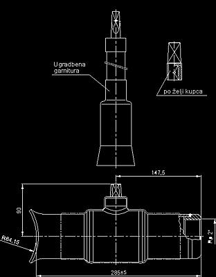 Tablica za Tip KSB PN 16: Veličina inch Rp Ventil DN 50 PN 16 2 2" Kruta ugradbena garnitura (800mm) - - Sve ostale mjere i veličine na