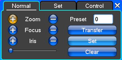 3.8 Control PTZ Zoom Zoom imagine Focus Ajustarea focalizarii lentilei Iris Ajustare deschidere lentila Speed Cu ajutorul barei de jos puteti seta intervalul de rotatie al camerei Preset Ajustati